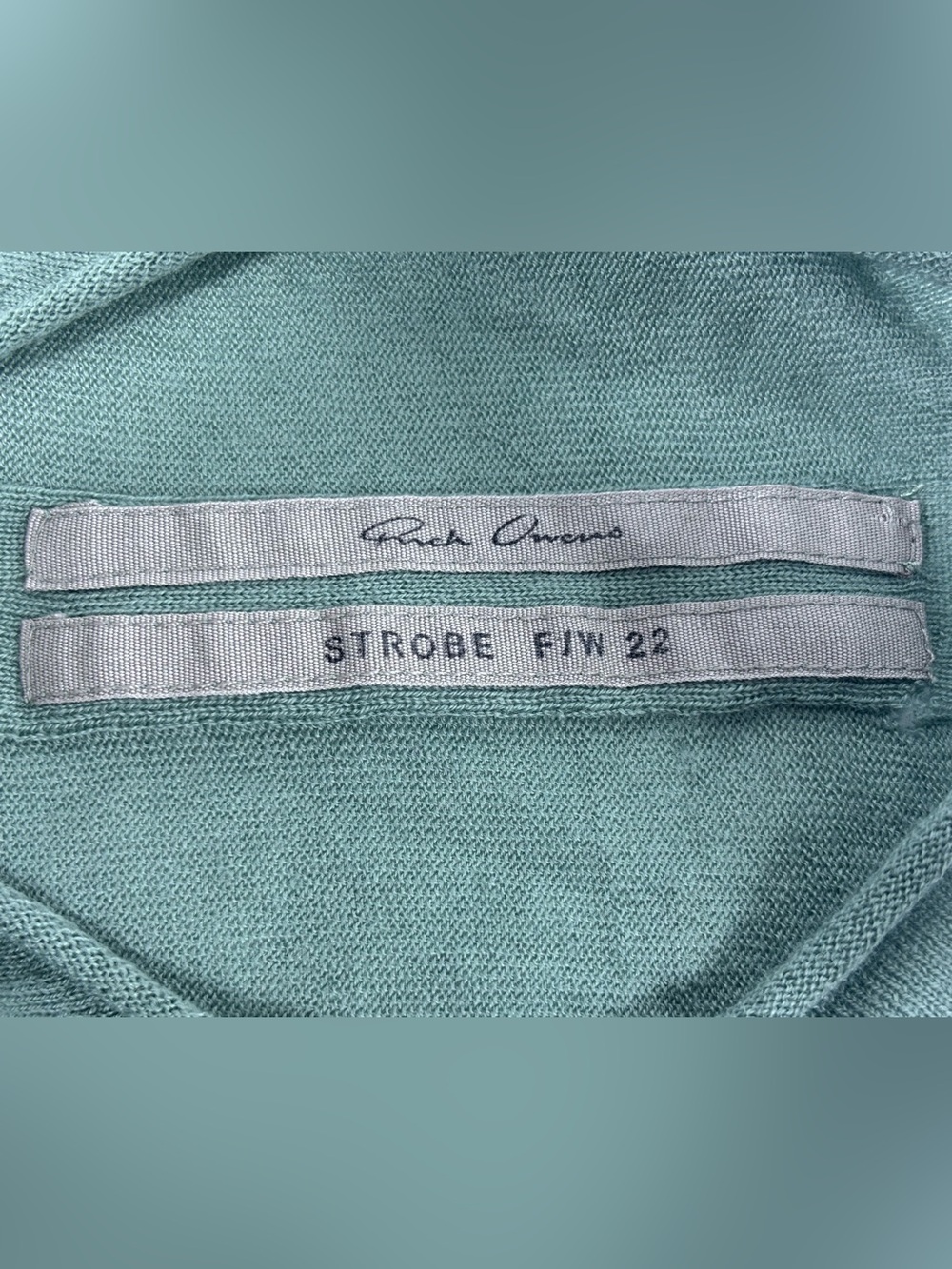 Rick Owens Strobe FW22 Aqua Virgin Wool Sweater – Size M - Picture 3 of 10